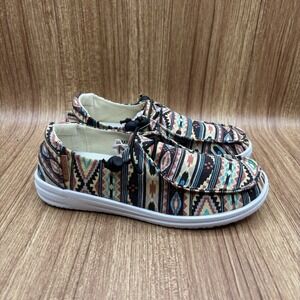 Corkys Kayak Boat Shoes Womens 7 Multicolor Southwestern Geometric Slip On NEW